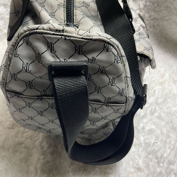 Lauren Ralph Lauren Nylon gray and black logo weekender carry all should… - Picture 5 of 12